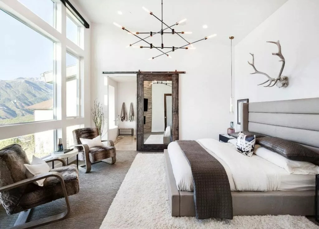 Modern rustik yatak odası iç tasarımı